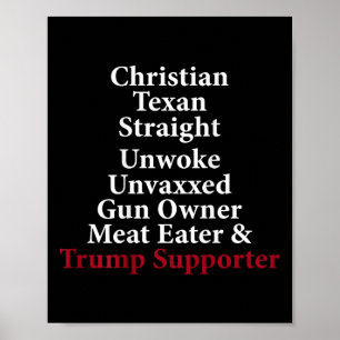 Poster Christian Texan Hetero Unwoke Proprietário de Arma