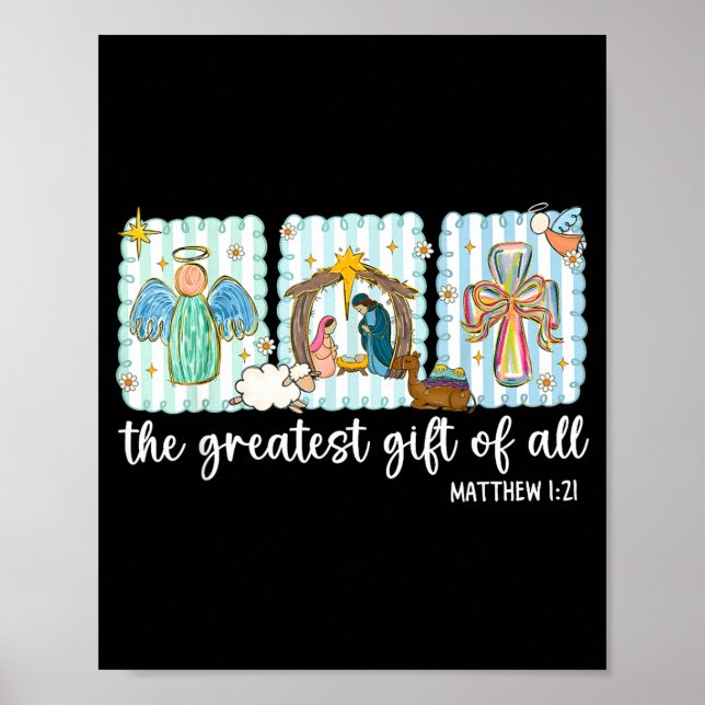 Poster Christian The Greatest Gift For All Christmas Nati (Frente)