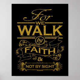 Poster Christian We Walt by Faith Bíblia Verse Cote