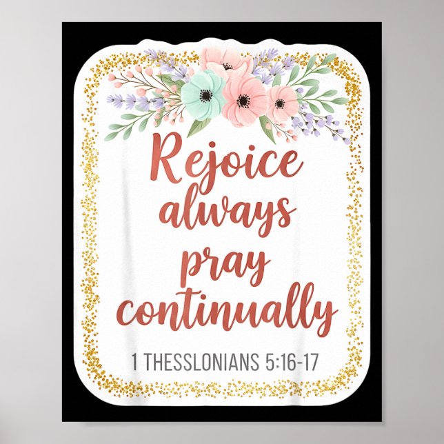Poster Christian Woman Bible Verse Rejoice Always Pray Co (Frente)