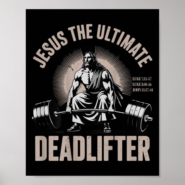 Poster Christian Workout Gym Jesus O Deadlifador (Frente)