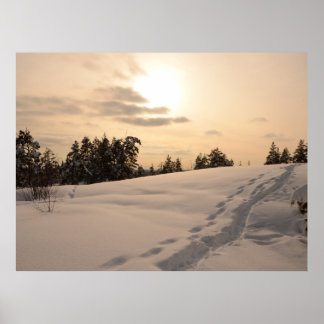 Poster Christman Tarde Snowy Scene