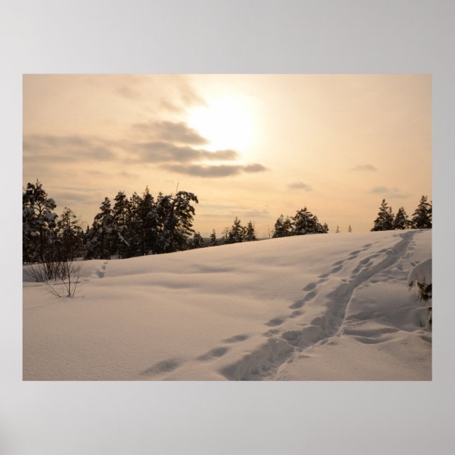Poster Christman Tarde Snowy Scene (Frente)
