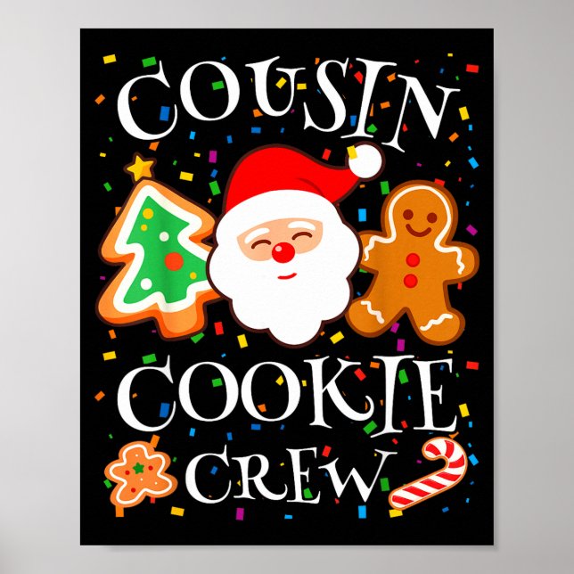 Poster Christmas 2025 Cousin Cookie Baking Crew Squad Fam (Frente)