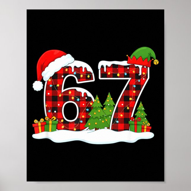 Poster Christmas 67 Buffalo Plaid Six Seven Santa &amp; E (Frente)