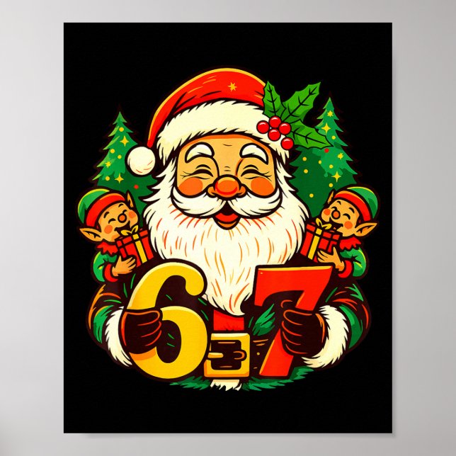 Poster Christmas 67 Funny Xmas Santa Six Seven Meme Gen A (Frente)