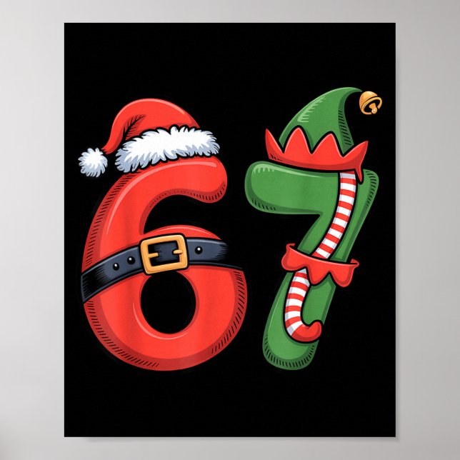 Poster Christmas 67 Meme 67 Santa Elf - Six Seven  (Frente)