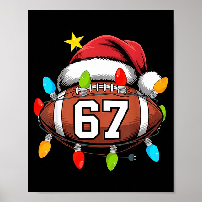 Poster Christmas 67 Meme Football Santa Hat Funny Xmas Bo (Frente)