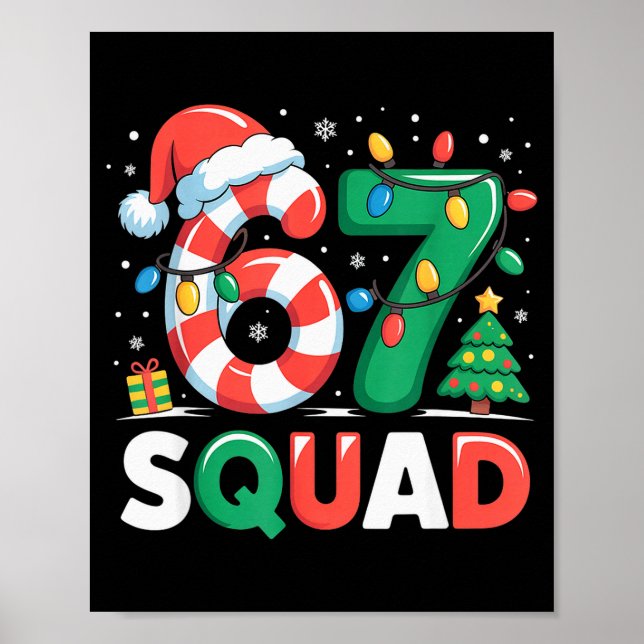 Poster Christmas 67 Squad Funny Candy Cane Lights Holiday (Frente)