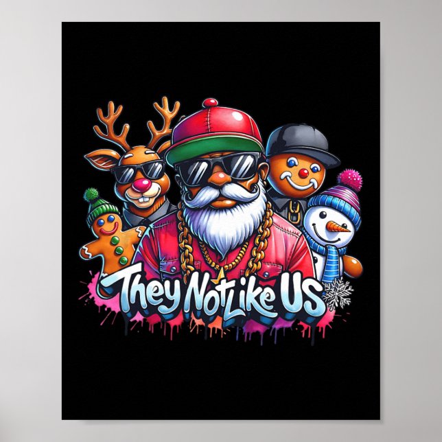 Poster Christmas African Santa They Not Like Us Merry Chr (Frente)