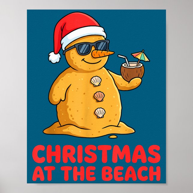 Poster Christmas At The Beach Shirt Funny Sandman Trocal  (Frente)