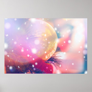 Poster Christmas background with bokeh lightabstract, bac