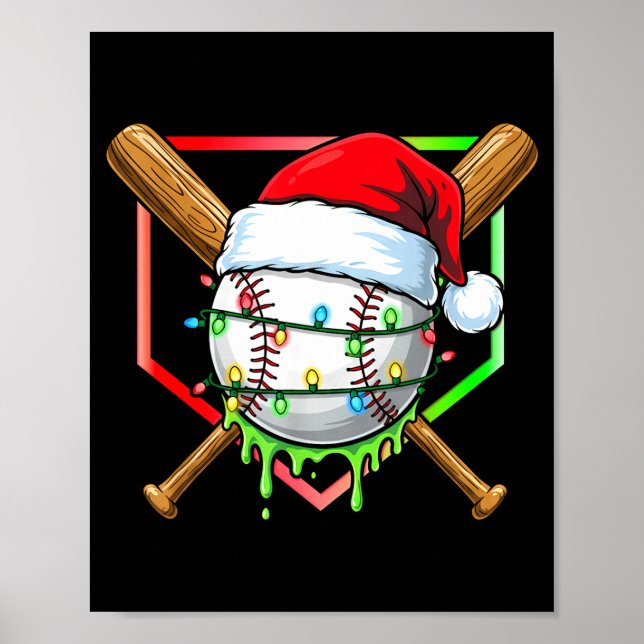 Poster Christmas Baseball Drip Ice Cream Drip Baseball Lo (Frente)