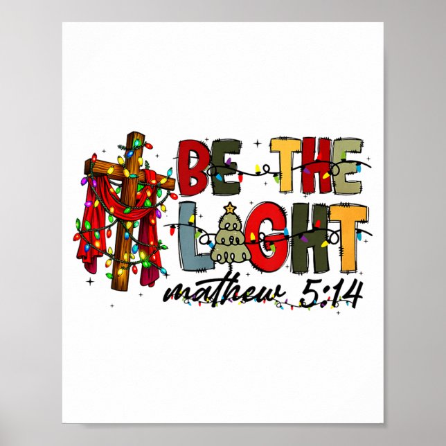Poster Christmas Be The Light Sun Matthew 5_14 Bible Chri (Frente)