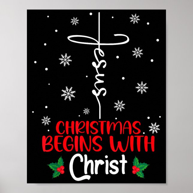 Poster Christmas Begins With Christ Religious Christmas X (Frente)