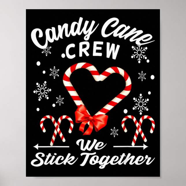 Poster Christmas Candy Cane Crew 2025 Heart Holiday Famil (Frente)