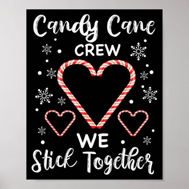 Poster Christmas Candy Cane Crew Heart Holiday Family Can (Frente)