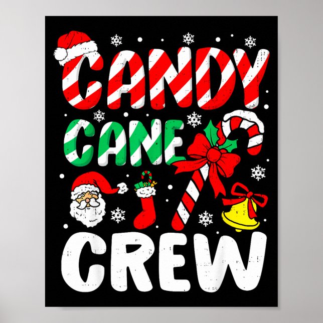 Poster Christmas Candy Cane Crew Xmas Holiday Toddler Kid (Frente)
