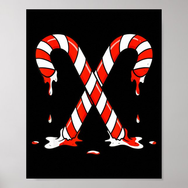 Poster Christmas Candy Cane Drip Boys Girls Kids  (Frente)