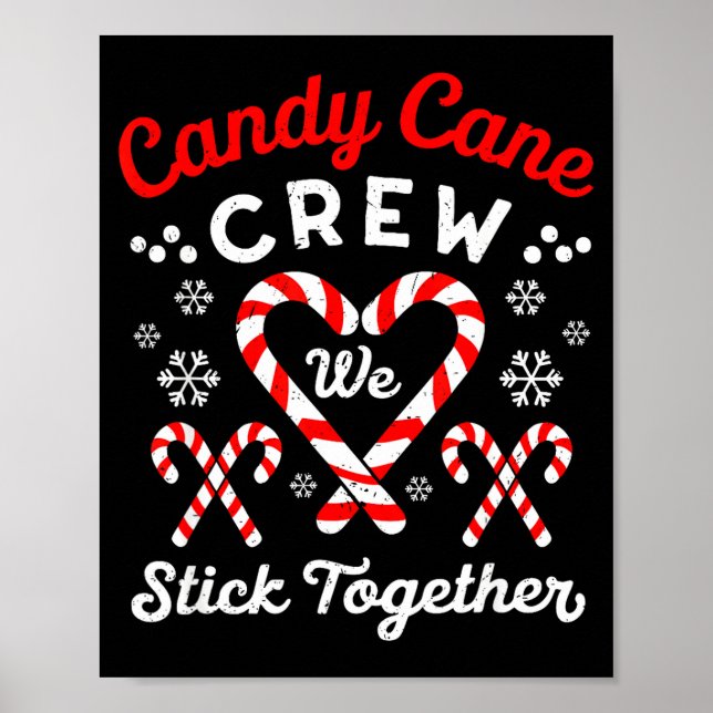 Poster Christmas Candy Cane Heart Holiday Family Matching (Frente)