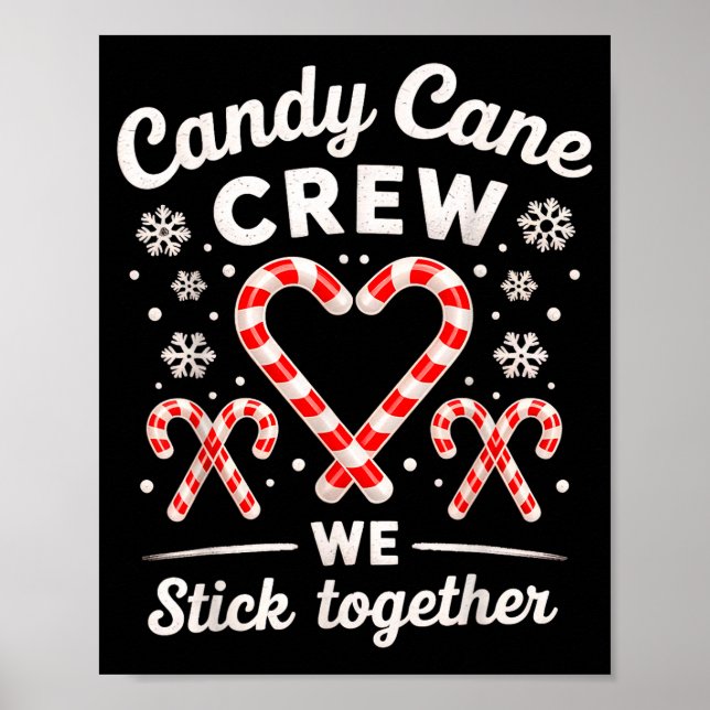 Poster Christmas Candy Cane Heart Holiday Family Matching (Frente)