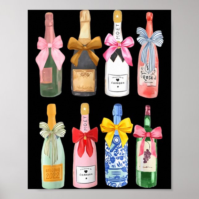 Poster Christmas Champagne Cool Gl Coquette Bottle  (Frente)