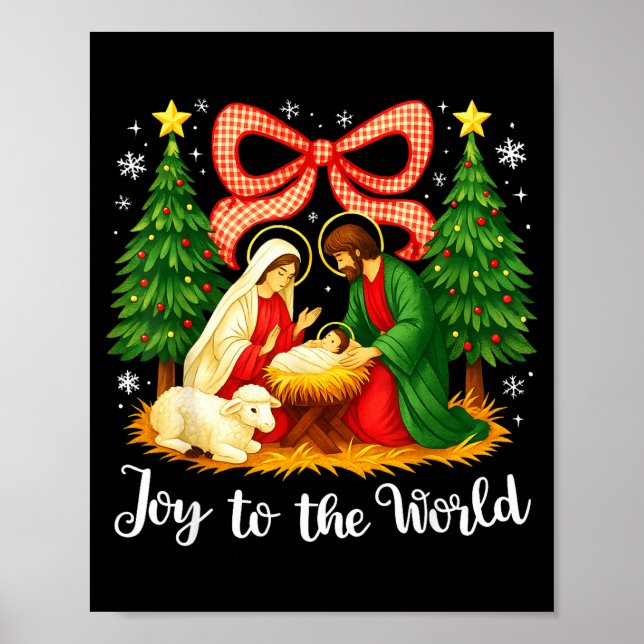 Poster Christmas Christian Joy To The World Coquette Jesu (Frente)