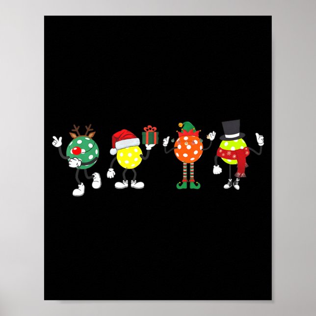 Poster Christmas Ckleball Player Xmas Santa Reindeer Elf  (Frente)