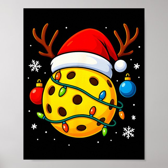 Poster Christmas Ckleball Santa Hat Lights Srts Xmas Paja (Frente)