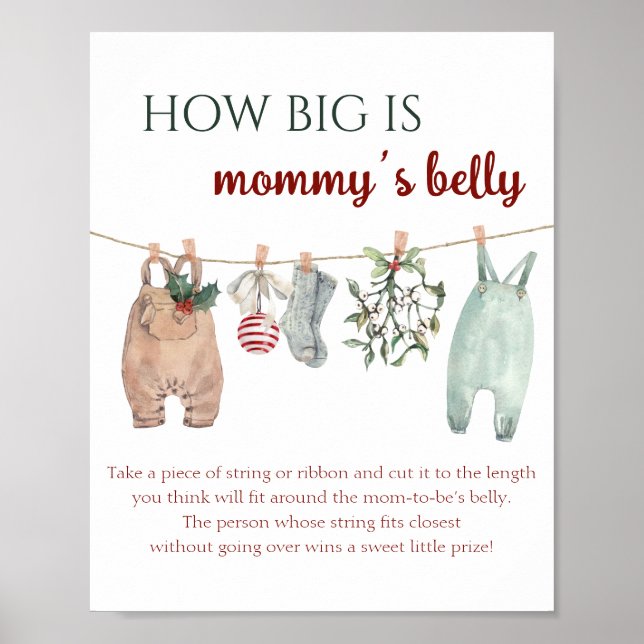 Poster Christmas Clothes How Big Is Mommy's Belly (Frente)