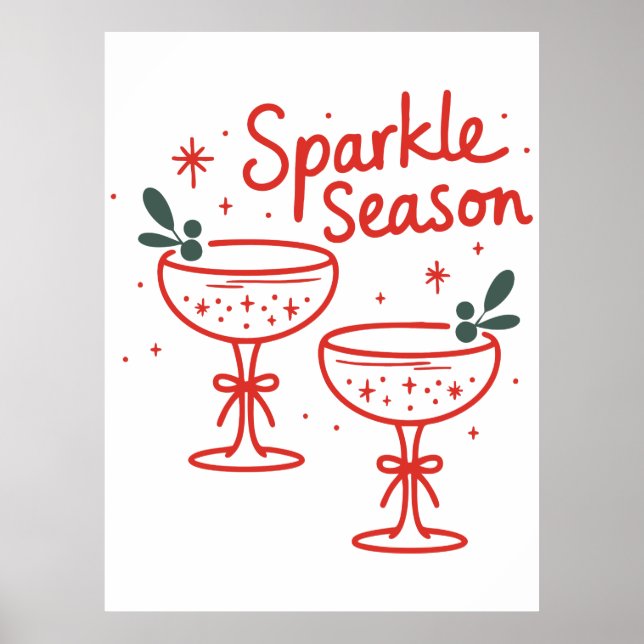 Poster Christmas Cocktails Sparkle Season  (Frente)