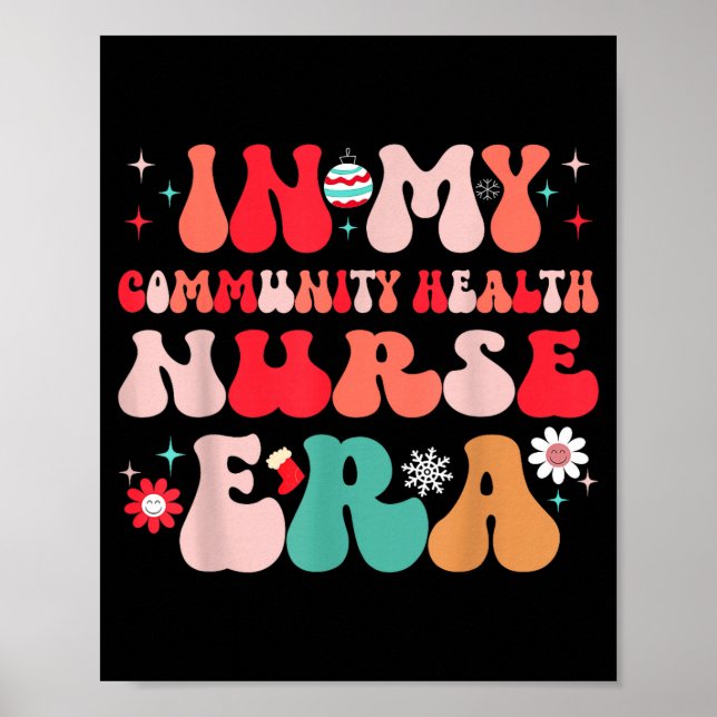Poster Christmas Community Health Nurse Present For Funny (Frente)