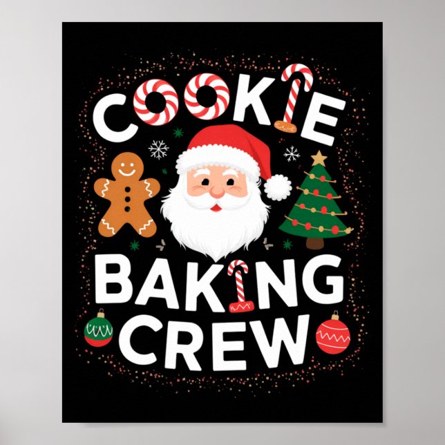 Poster Christmas Cookie Baking Crew Family Christmas Baby (Frente)