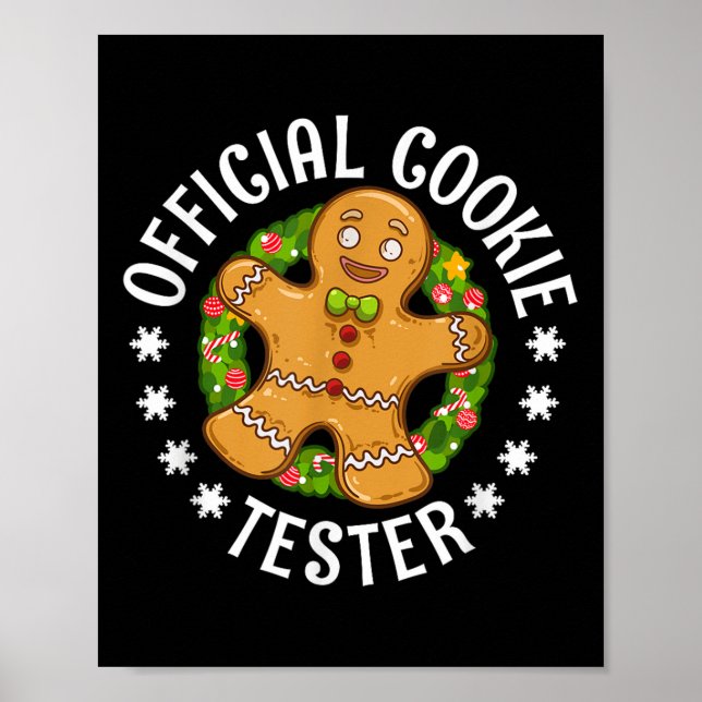 Poster Christmas Cookie Tester Men Women Kids Youth  (Frente)