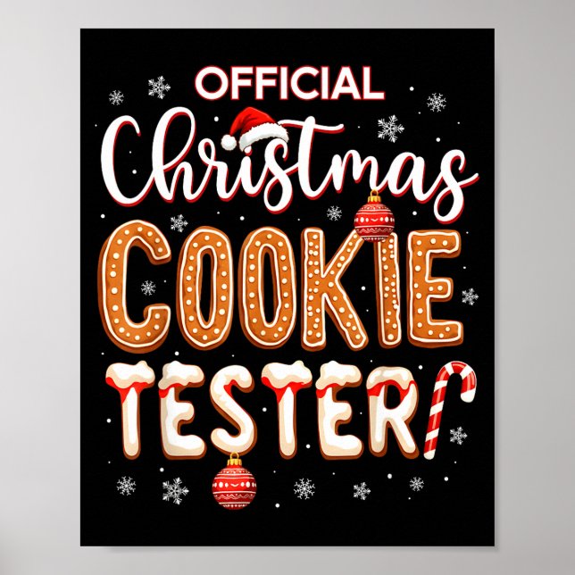 Poster Christmas Cookie Tester Taster Baking Crew Toddle  (Frente)