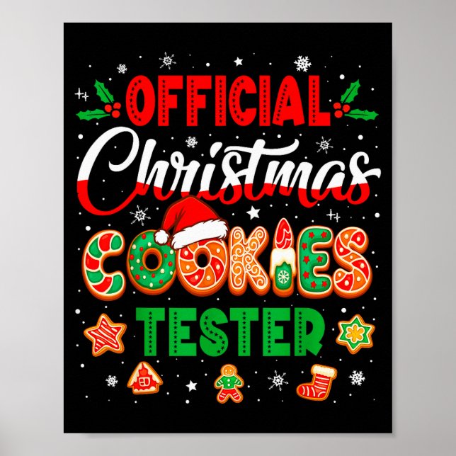 Poster Christmas Cookie Tester Taster Baking Crew Toddler (Frente)