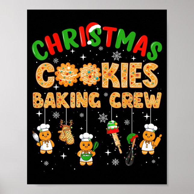 Poster Christmas Cookies Baking Crew Funny Cookie Family  (Frente)
