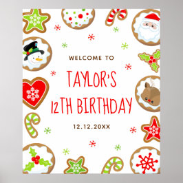 Poster Christmas Cookies Birthday Red Green Welcome Sign
