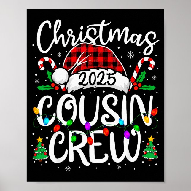 Poster Christmas Cousin Crew 2025 Family Matching Xmas Pa (Frente)