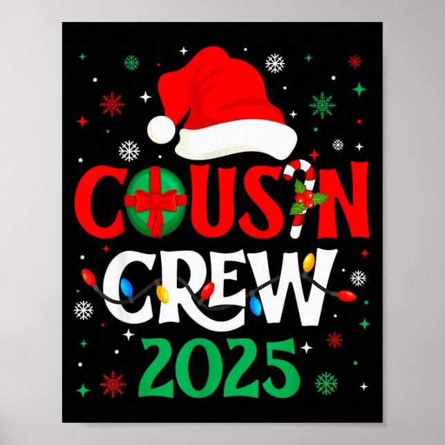 Poster Christmas Cousin Crew 2025 Xmas Funny Matching Fam (Frente)