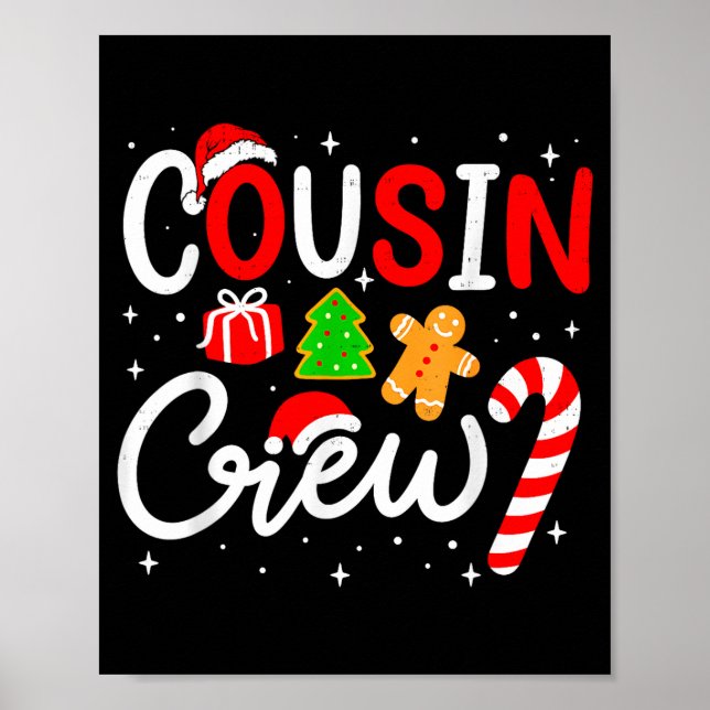 Poster Christmas Cousin Crew Candy Cane Family Matching H (Frente)