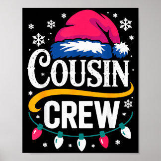 Poster Christmas Cousin Crew Pajamas Kids Girls Toddler M