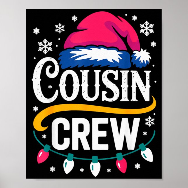 Poster Christmas Cousin Crew Pajamas Kids Girls Toddler M (Frente)