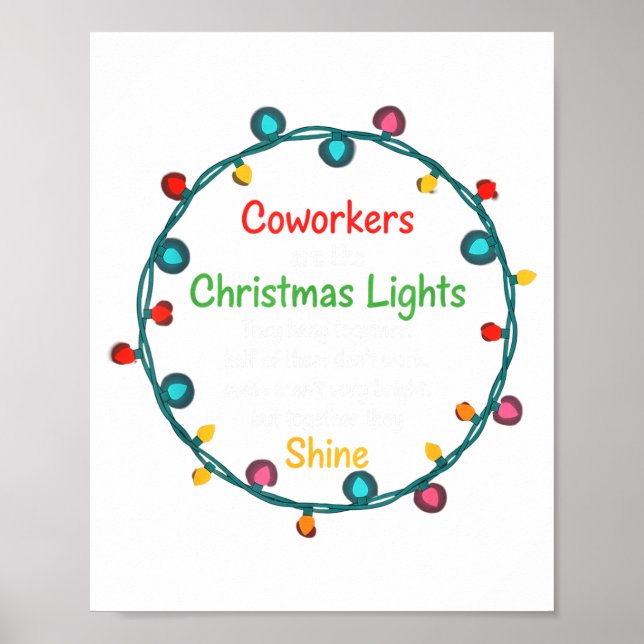 Poster Christmas Coworkers Are Like Christmas Lights Funn (Frente)