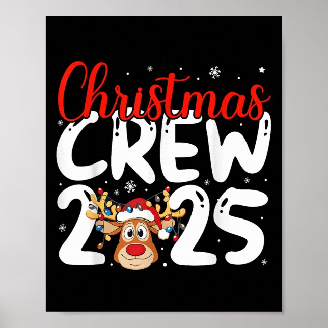 Poster Christmas Crew 2025 Family Christmas Xmas Pajamas  (Frente)