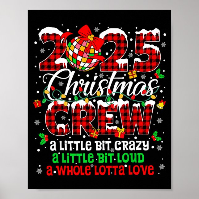 Poster Christmas Crew 2025 Family Christmas Xmas Pajamas  (Frente)