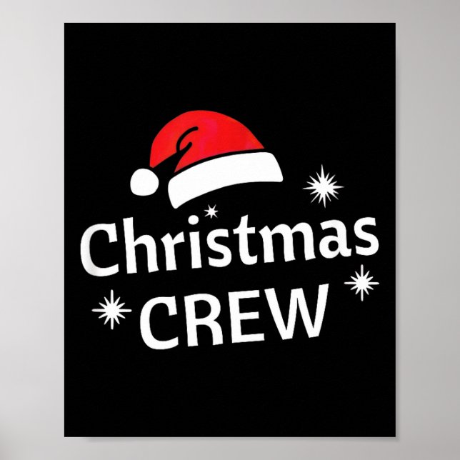 Poster Christmas Crew Santa's Hat Merry Xmas  (Frente)