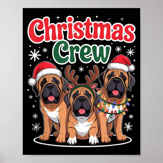 Poster Christmas Crew Xmas Puppy Funny Christmas English  (Frente)