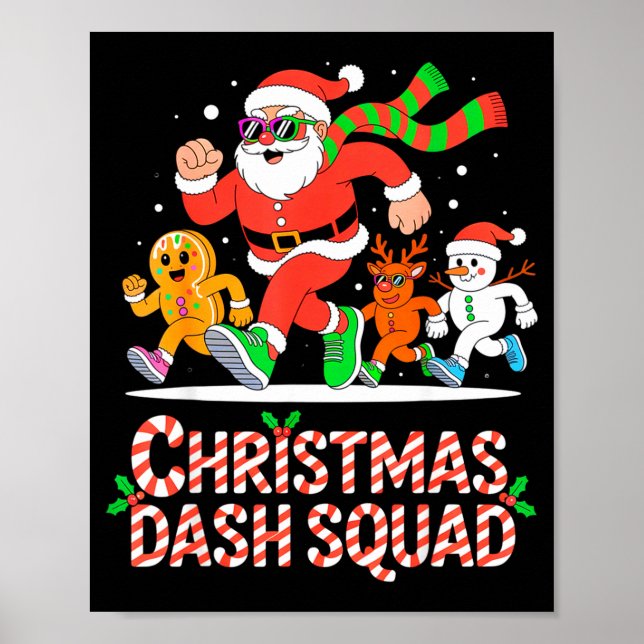 Poster Christmas Dash Squad Running Runner Marathon Team  (Frente)