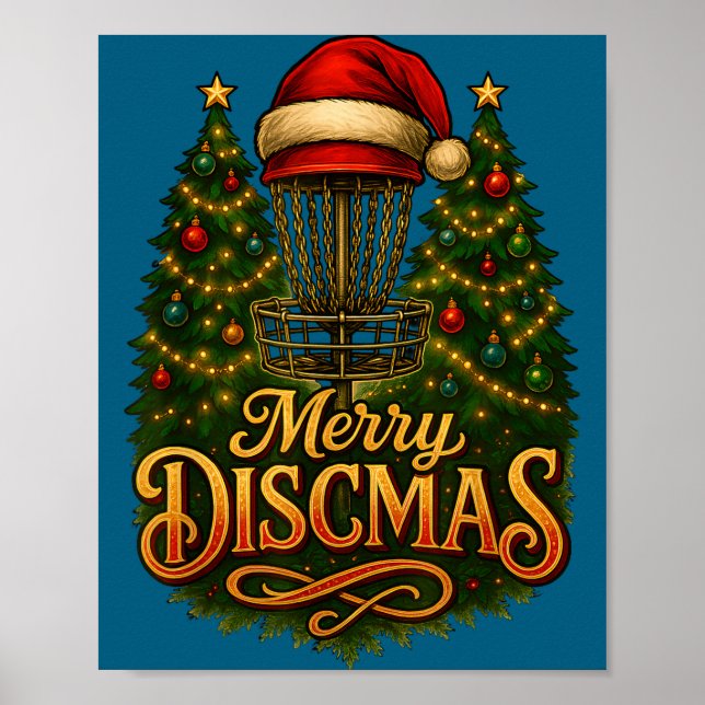 Poster Christmas Disc Golf Merry Discmas  (Frente)
